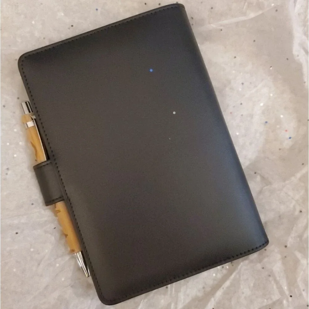 Handmade Pink, Black & Brow Embellished Agenda & Custom Luxury Engraved Wood Pen